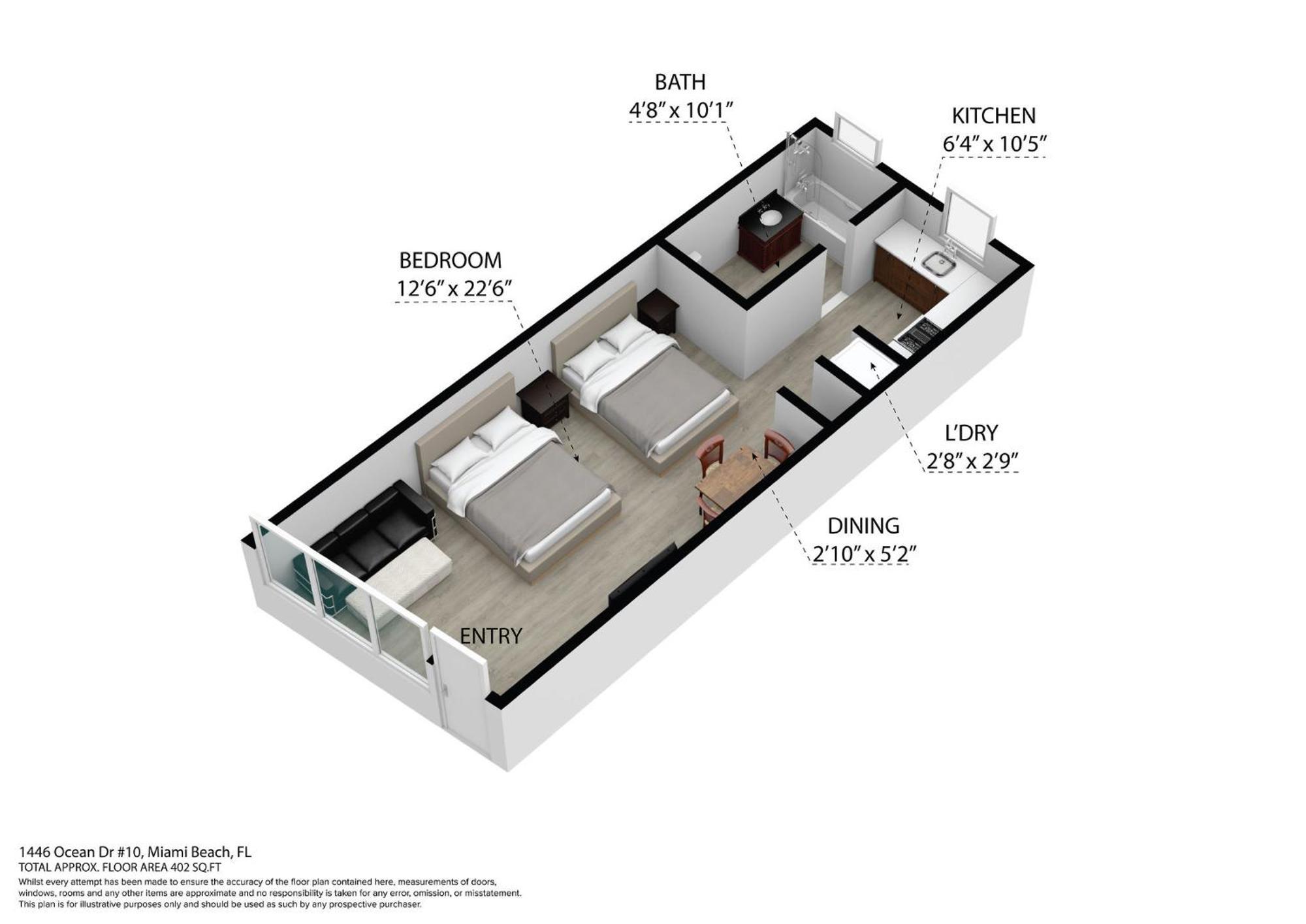 Deco Beachside Apt, W/2 Queen Beds, Washer/Dryer 迈阿密海滩 外观 照片